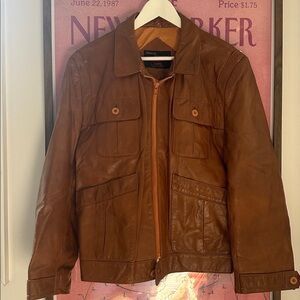 Classic Women's Brown Leather Jacket - Unbranded